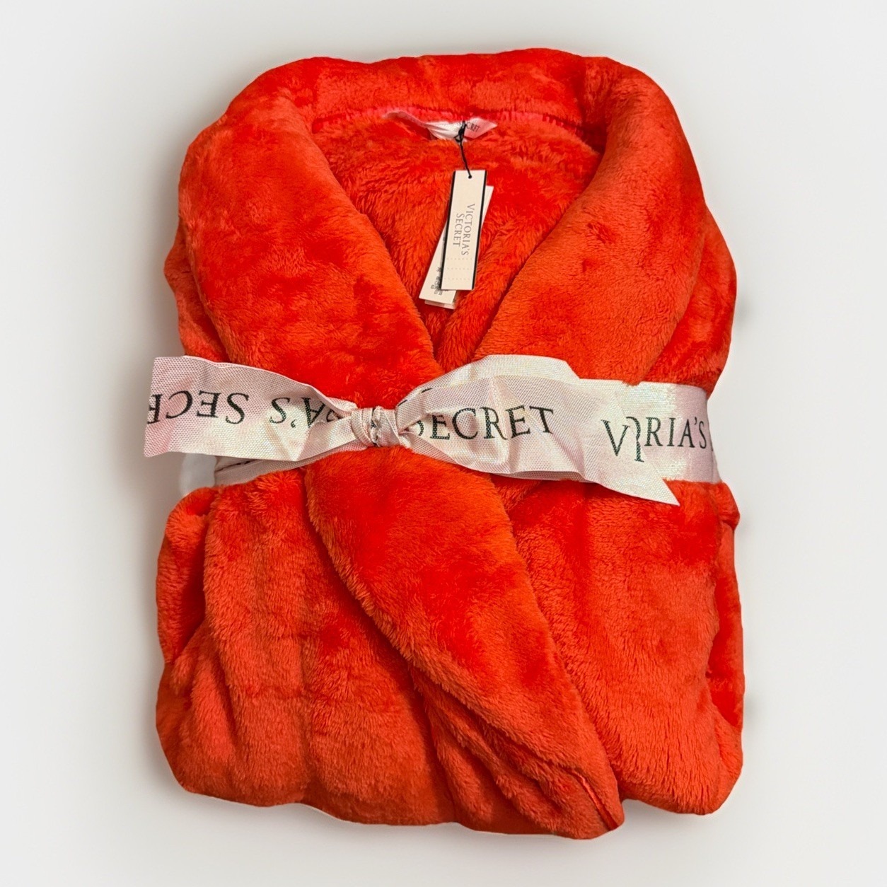 Victoria's Secret The Cozy Robe Plush Pink Red M/L New With Tags